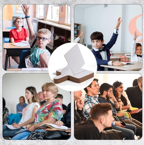 18 stuks droog wissen antwoordpeddels, handheld dubbelzijdige peddels mini witte borden kleine witte bord droog wissen borden veiling peddels voor klaslokaal onderwijs kantoor vergadering stemmen