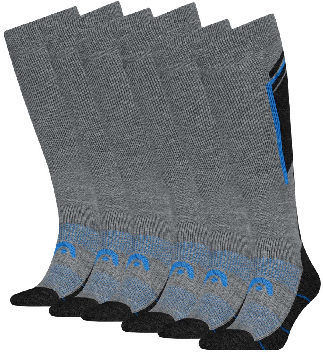 HEAD Skisokken Kneehigh 6-pack Mid Strong -35/38 Grijs