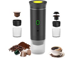 Draagbaar Koffiezetapparaat - 3-in-1 Espressomachine voor Capsules en Gemalen Koffie - Compact en Snel Verwarmd voor Thuis en Op Reis