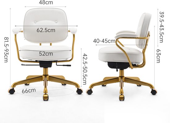 SIHOO L3D Bürostuhl Kunstleder Ergonomischer Schreibtischstuhl Computerstuhl mit breitem Sitzkissen Gepolsterte Armlehne für Home Office Vanity