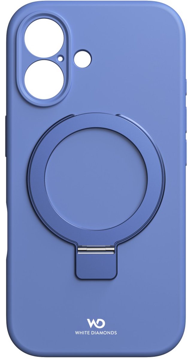 White diamonds hoesje geschikt voor Iphone 16 - Urban case - met Kickstand ring - met Magsafe - Blauw