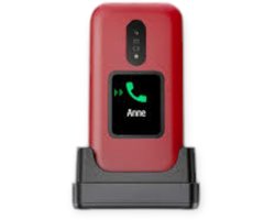 Doro 2880 - Eenvoudige Senioren Klaptelefoon Met Extern Display - 4G - Rood/Wit