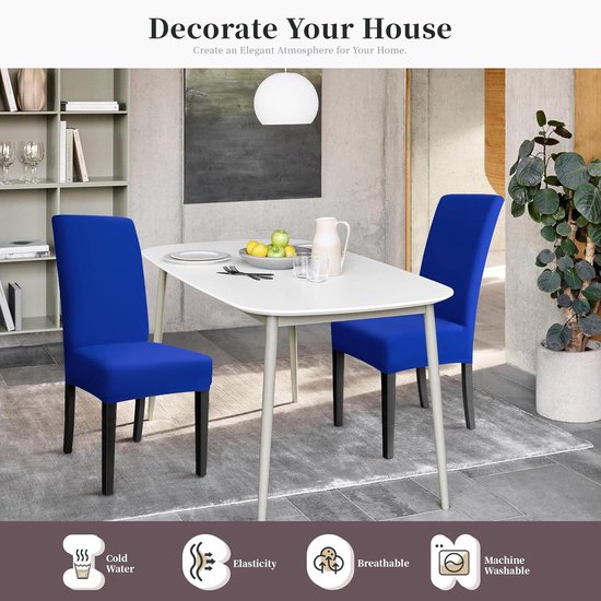 Granbest Stoelhoezen met hoge stretch, universele pasvorm, jacquard, eetkamerstoelen, afneembare stoelbeschermers voor eetkamer, keuken, restaurant en hotel (set van 4, grijs