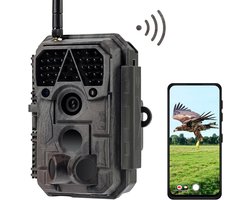 Wildcamera met WiFi en Bluetooth, 32MP Foto's, 1296P Video, Nachtzicht tot 30m, 0.1s Trigger
