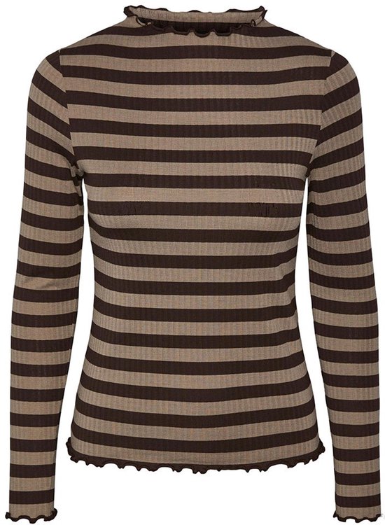 Pieces Laya T-shirt manches longues et col montant marron XS femme