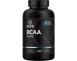 Pure. BCAA 600mg - 180 v-caps - ideale verhouding - vegan supplement - aminozuren