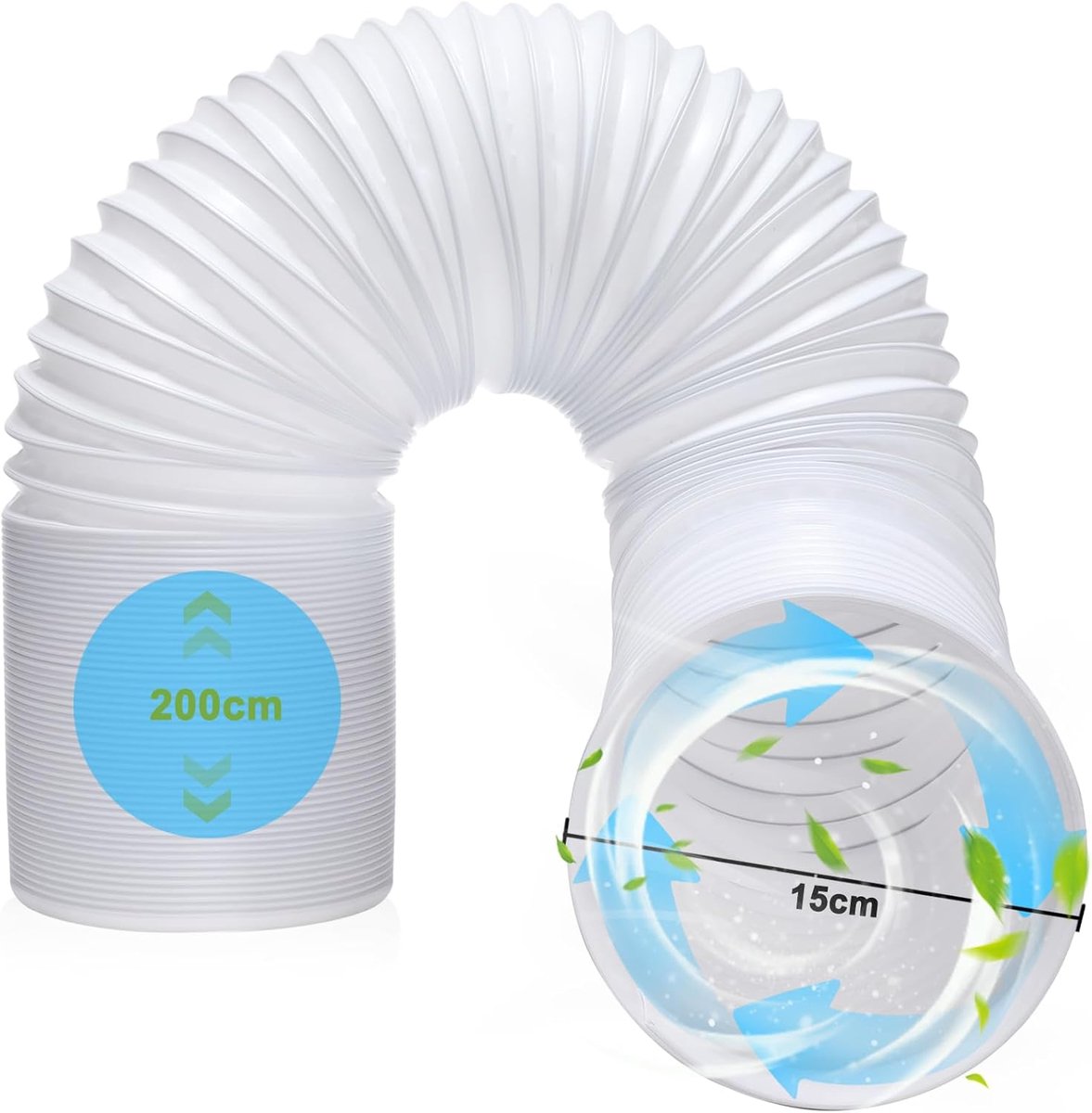 Uittrekbare afvoerslang voor draagbare airconditioning - 2m PP - diameter 15cm