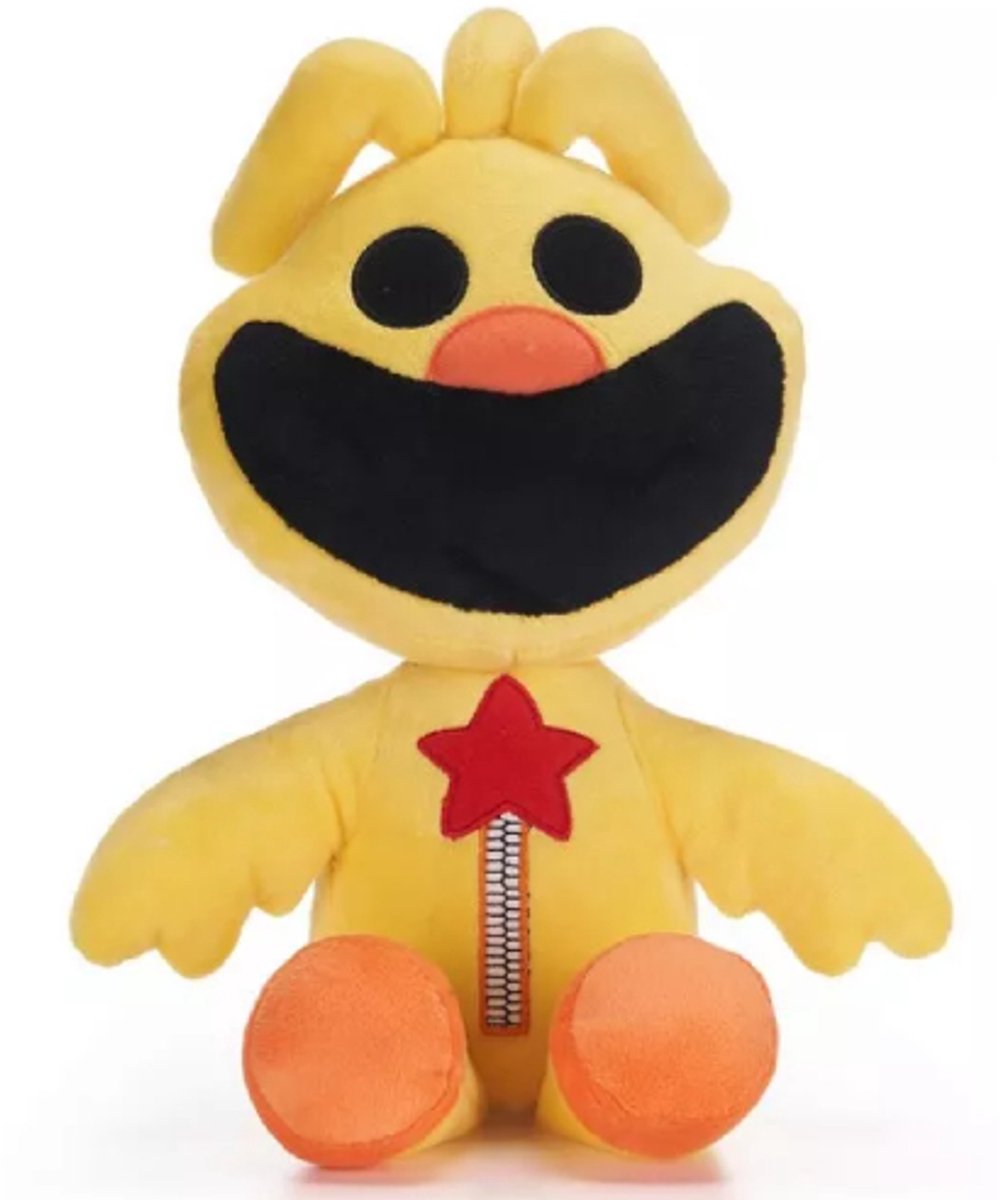 Poppy Playtime Smiling Critters (Geel) Pluche Knuffel 32 cm - Monster Knuffels - Speelgoed voor Kinderen Jongens Meisjes - Roblox Game Plush Toy - Huggy Wuggy & Kissy Missy