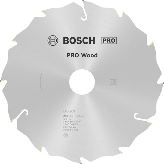 Bosch Professional Bosch Speedline Zaagblad voor Hout 190x30x2,6mm 12T