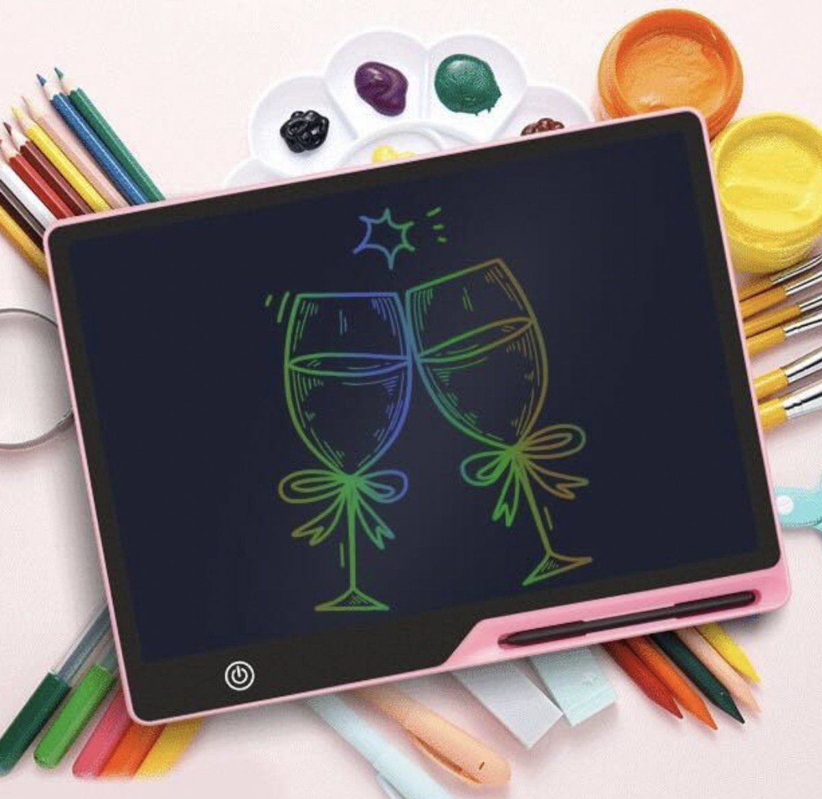 KYDDOI Tekentablet voor Kinderen - 16 inch Tekenbord kinderen - Tekentablets met kleurrijk LCD Scherm - Roze