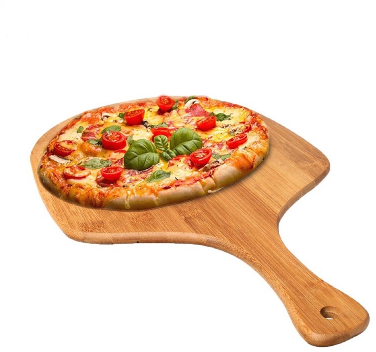 Cuhostki 1pc Wooden Pizza Stone - Natural Wood, Heat Resistant, Italian Pizza Stone