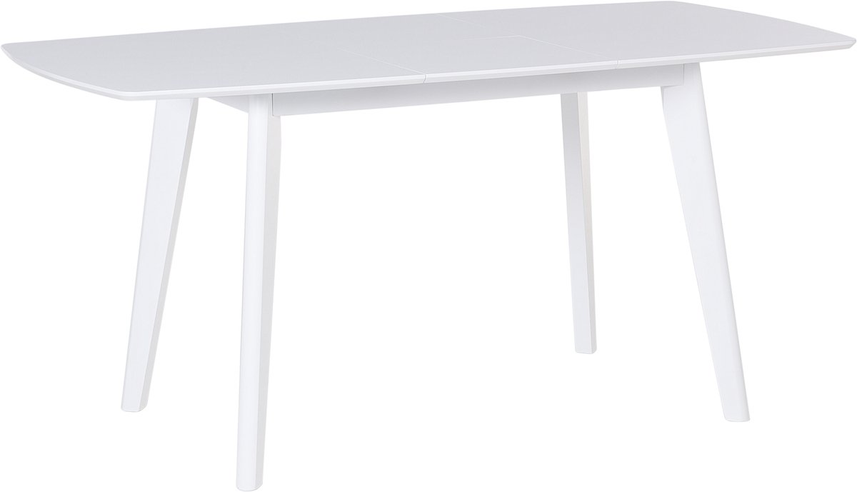 Beliani SANFORD - Uitschuifbare eettafel - Wit - 80 x 120/160 cm - MDF