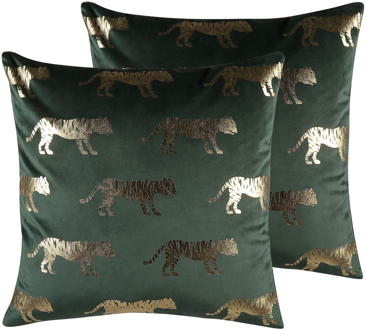 Beliani BLUEBELL - Sierkussen set van 2 - Donkergroen - 45 x 45 cm - Fluweel