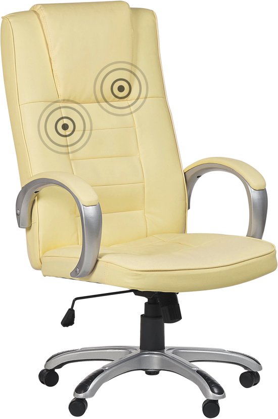 Beliani GRANDEUR - Massagestoel - beige - Kunstleer
