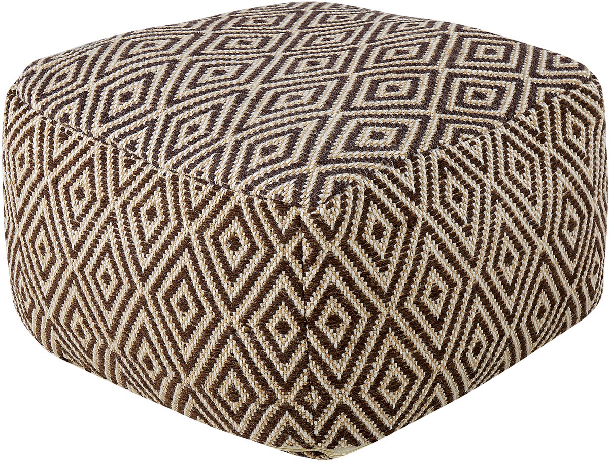 MANISA - Poef - Bruin - 60 cm - Wol