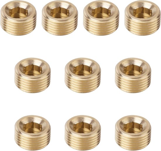 QUARKZMAN 1/8 NPT Stecker x 1/8 NPT Weiblich Messing Rohrverschraubung Sechskant Reduzierstück für Wasser Gas Übertragung 2Stk