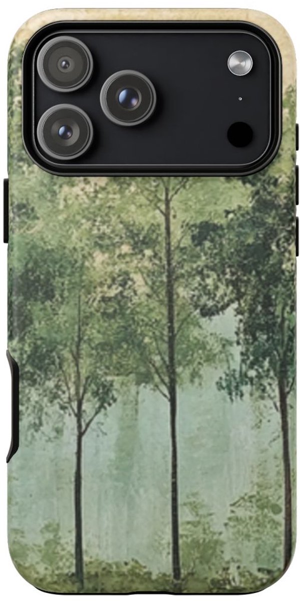 Groene Boomlijn Muurkunst – Telefoonhoesje Geschikt voor iPhone 17 Pro Max