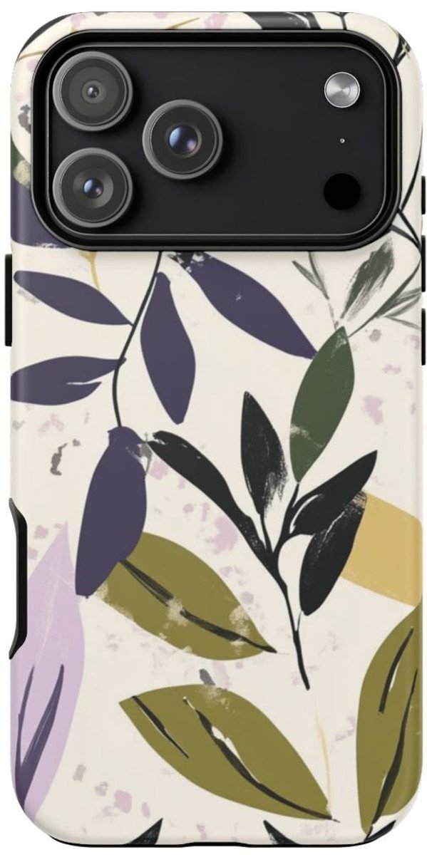 Gestileerd Botanisch Bladerenpatroon – Telefoonhoesje Geschikt voor iPhone 17 Pro Max