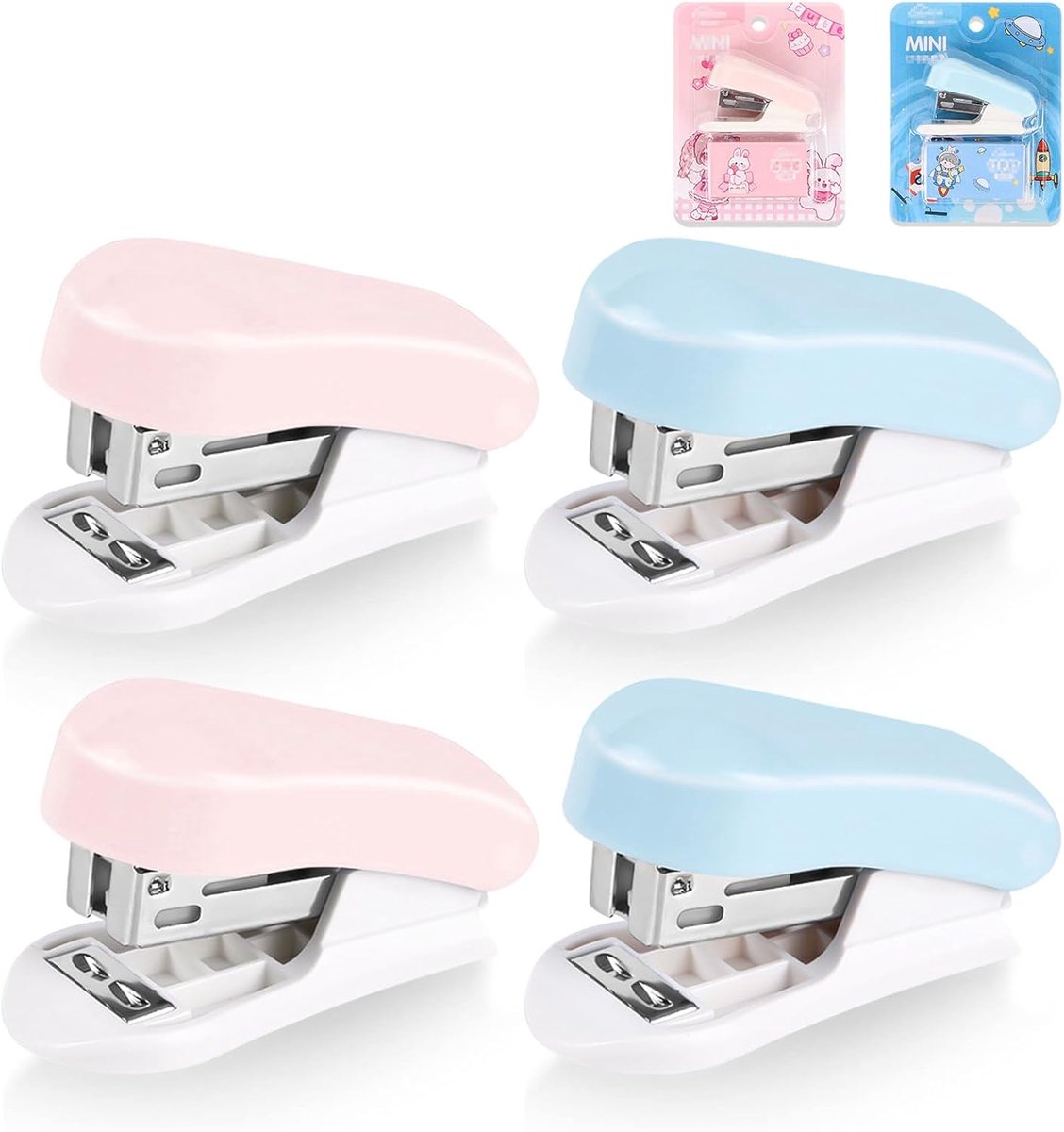 Desktop Nietmachineset met 400 Standaard 26/6 Nietjes - Compacte en Draagbare Mini Nietmachines voor Thuis, School en Werk
