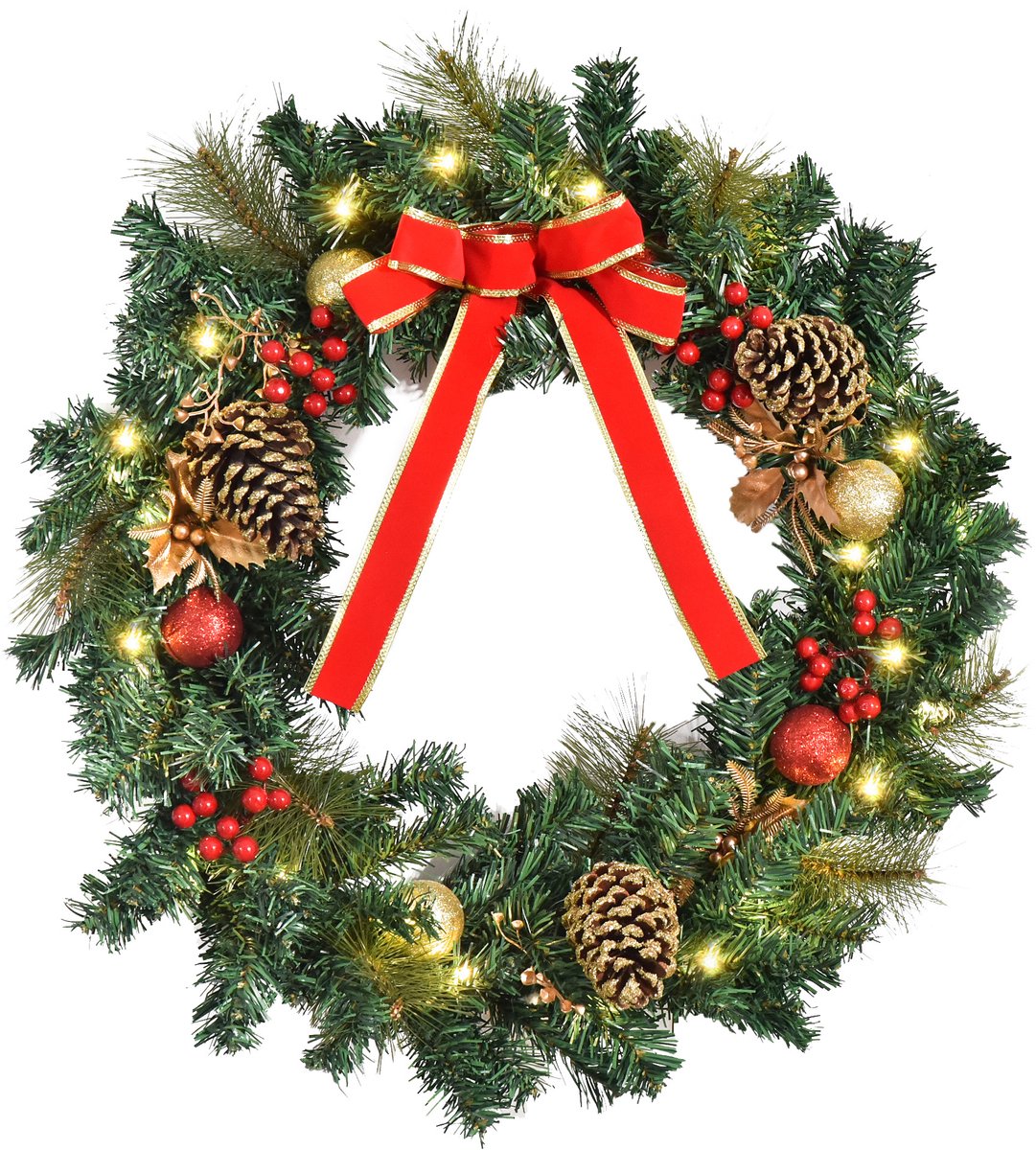 HOMCOM-Kerstkrans-60x60cm-PVC-Vert