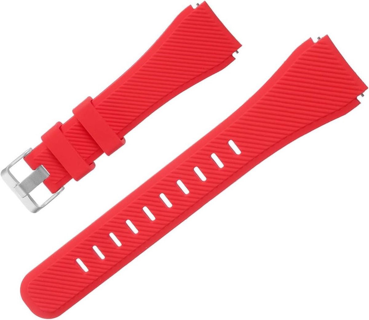 Allecto Plus - Rubberen Horlogeband 20mm Breed - Soltante Siliconen Armband - Waterdicht - Rood - Smartwatch Reservestrap