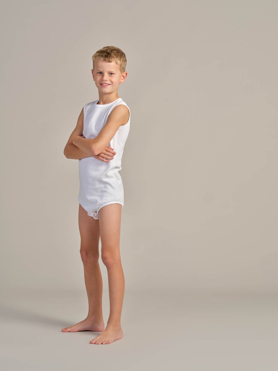 Kinder body met drukknoopjes | Wit | 2020.100.164