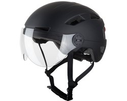 VINZ Munda Speed Pedelec Helm - Vizier - E-bike & Snorscooter - LED licht - NTA 8776 Gekeurd - S,M,L,XL - Mat Zwart