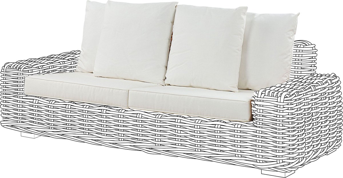 FORLI - Tuinkussenhoezen set - Wit - Polyester