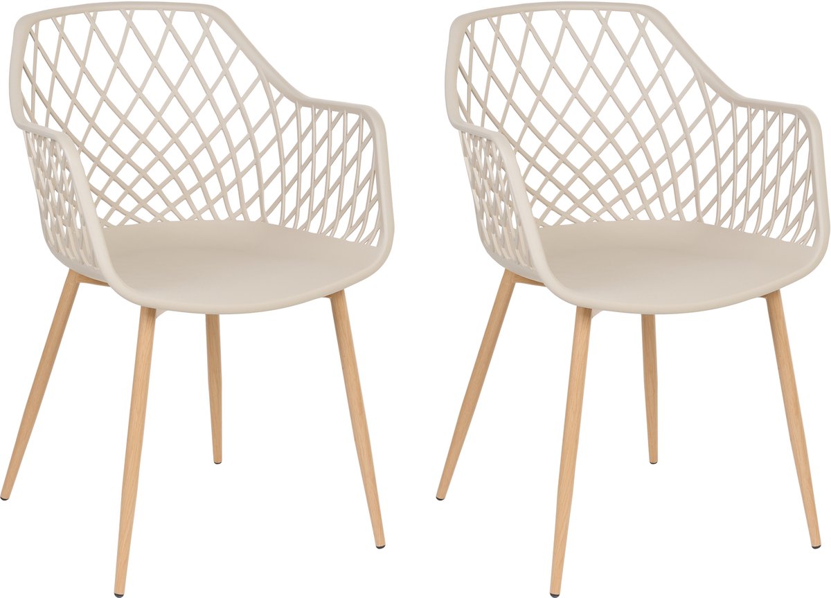 NASHUA - Eetkamerstoel - Beige - Synthetisch materiaal