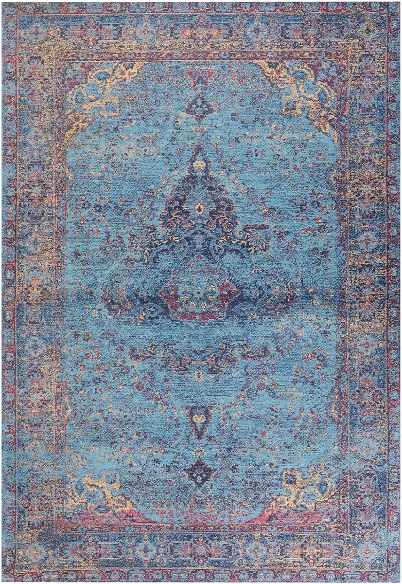 Beliani KANSU - Laagpolig vloerkleed - Blauw - 200 x 300 cm - Katoen