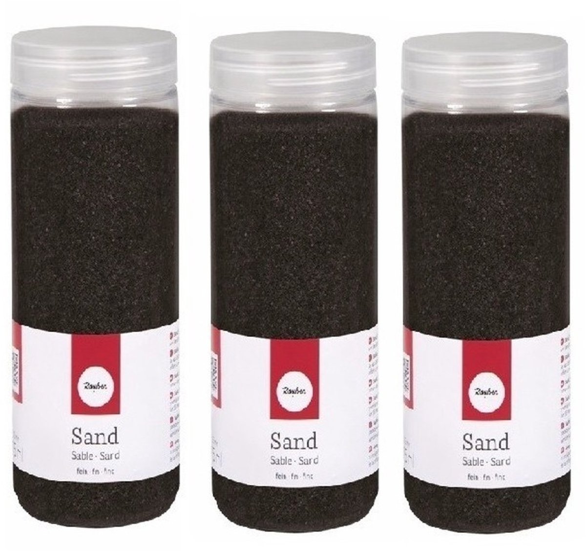 Fijn decoratie zand zwart 1425 ml - Hobby zand - Deco materiaal 3 x 475 ml