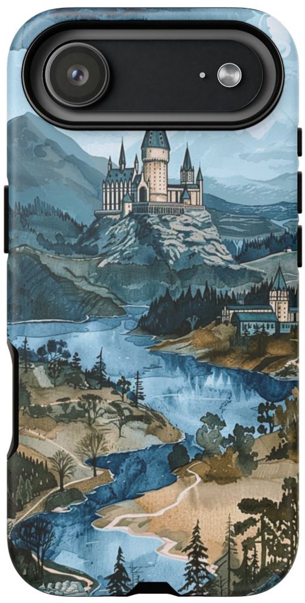 Aquarel Kasteel Landschap Illustratie – Telefoonhoesje Geschikt voor iPhone 17 Air