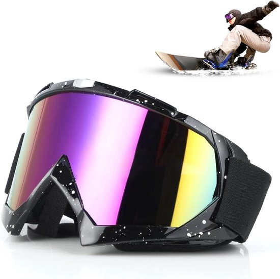 Skibril voor dames en heren - motorcrossbril, TPU-materiaal, comfortabele vulling, ideaal voor skiën, snowboarden en motorrijden