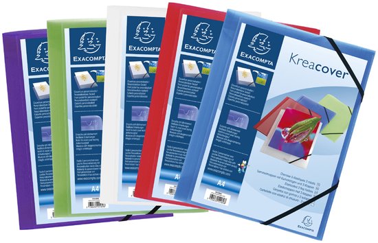 Exacompta KreaCover Zichtmap – 80 Insteekhoezen, 160 Pagina's, A4, Transparant, Met Personaliseerbare Voorzijde, Stevig Kunststof