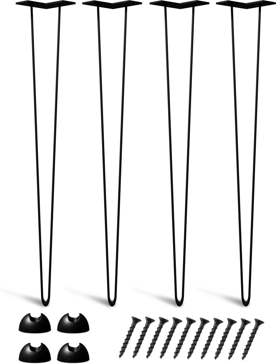 Bodo Tafelpoten Hairpin set 4 stuks – 86 cm – Meubelpoten - Zwart - Bodo®