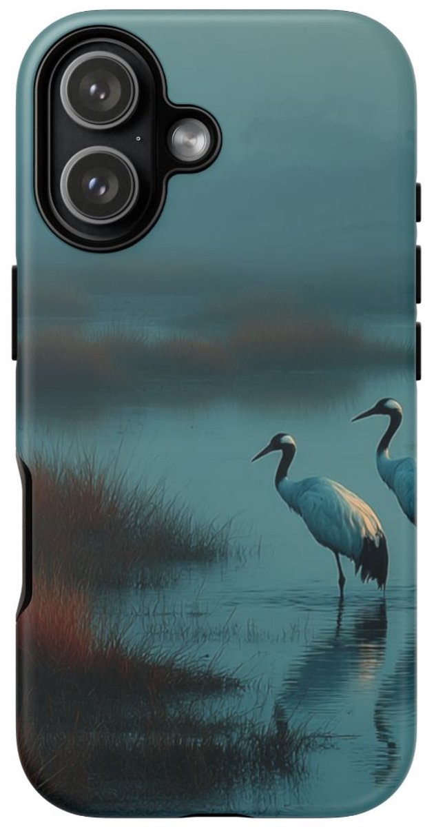 Kranen in Mistig Moerasland – Telefoonhoesje Geschikt voor iPhone 17