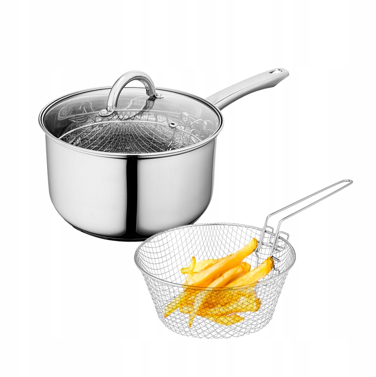Altom Design Fabio RVS Pannenset Mandje & Deksel - 4,5L