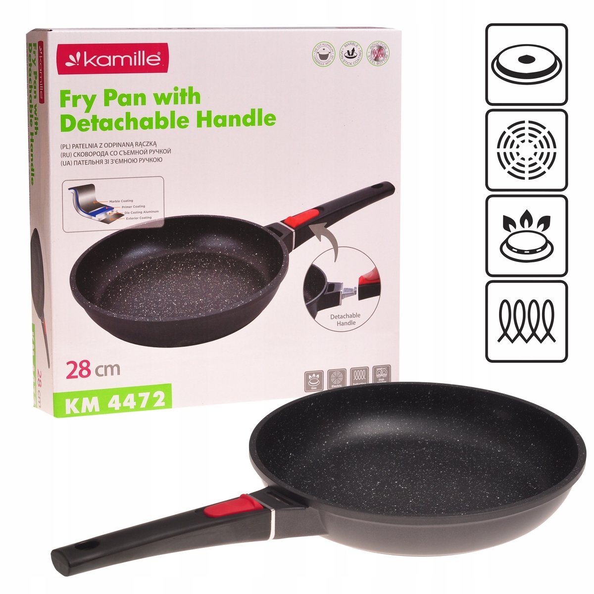 Marmite Pan 28cm Afneembare Handgreep - Geschikt voor Inductie