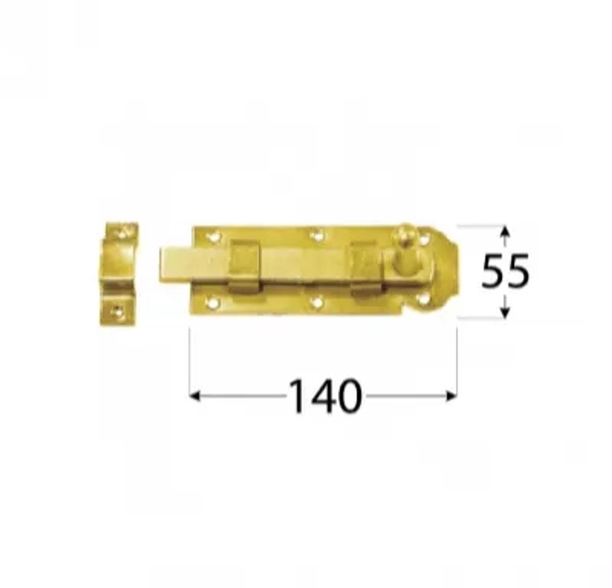Domax Deurschuif 140x55 mm met Sluiting voor Hangslot