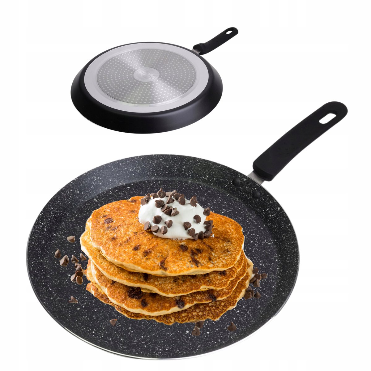 Kamille Crêpepan 26 cm – Anti-aanbak, Marmeren Coating, Geschikt voor Inductie