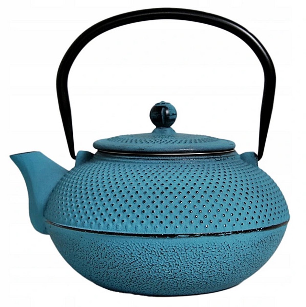 Gietijzeren Theepot 1.5L Japans Design met Zeef - Blauw Mat