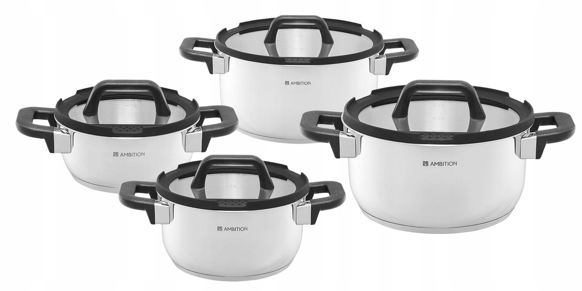 Ambition Espero RVS Pannenset 8 Delen 5L - Inclusief Deksel