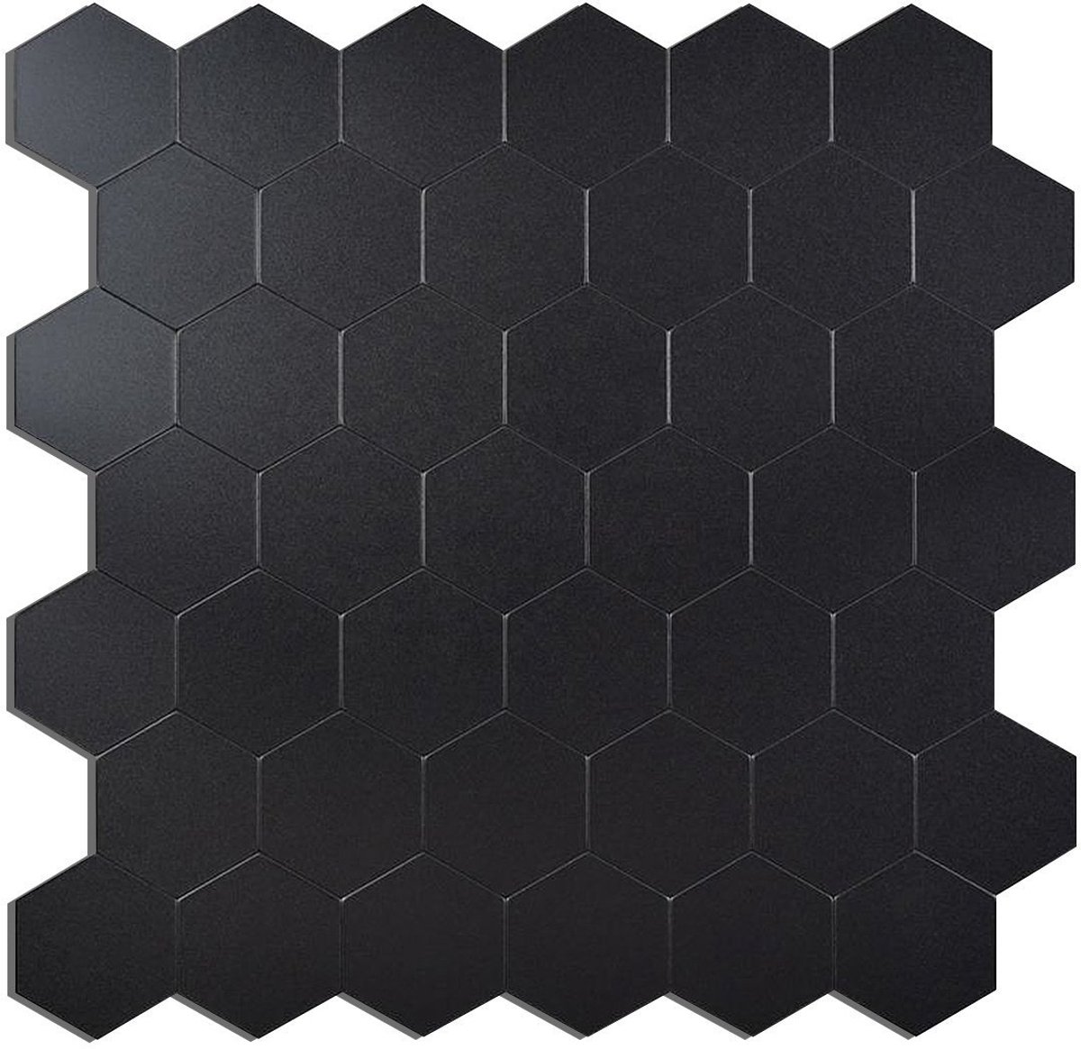 Zelfklevende Mozaïek Tegel - Afimera Midnight Black Hexagon XL Matt - Zwart - 29x28.8x4mm