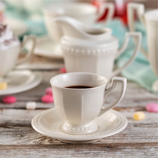 Holst Porzellan PA 150 O S FA2 Espressokopjes Set 12-delig Palermo black & white, wit/zwart, 12 x 12 x 6,5 cm, zwart/wit