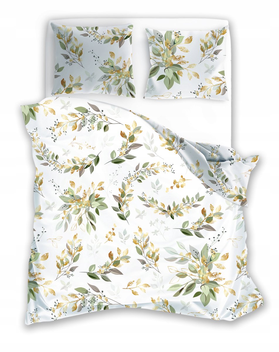 Katoenen Dekbedovertrek Set 160x200cm Boho Bladeren