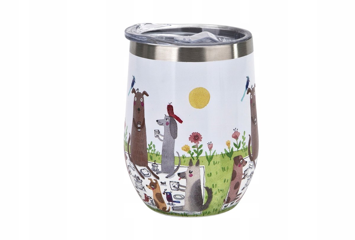 PSI PIKNIK Thermosbeker 330ml - Vrolijke Hondenprint