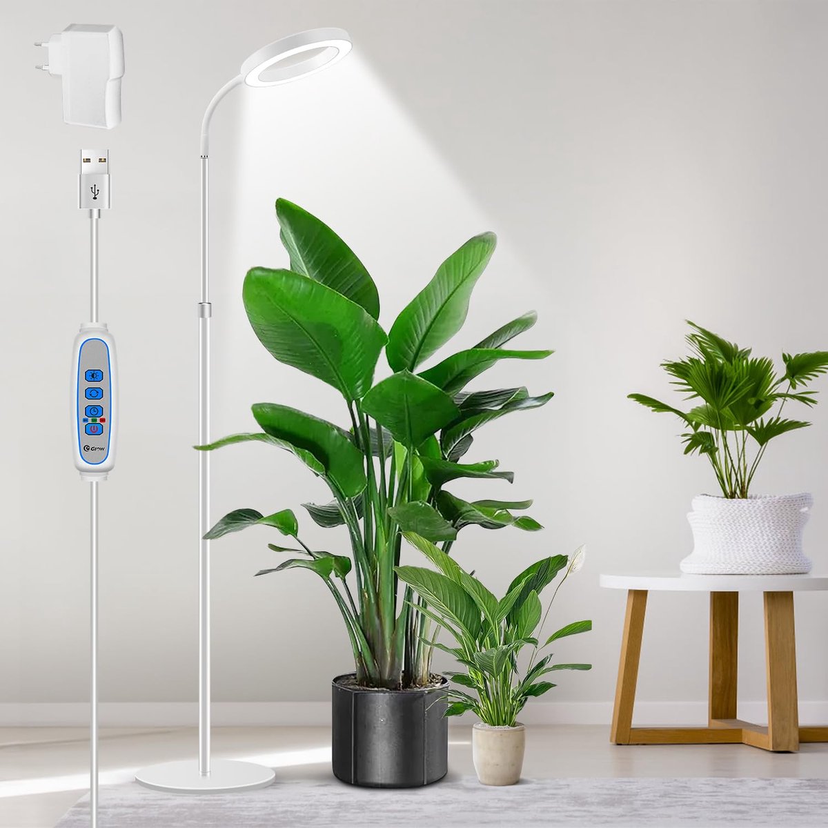 Unyqoos® Verstelbare LED Groeilamp voor Hoge Planten met Volledig Spectrum en Timer
