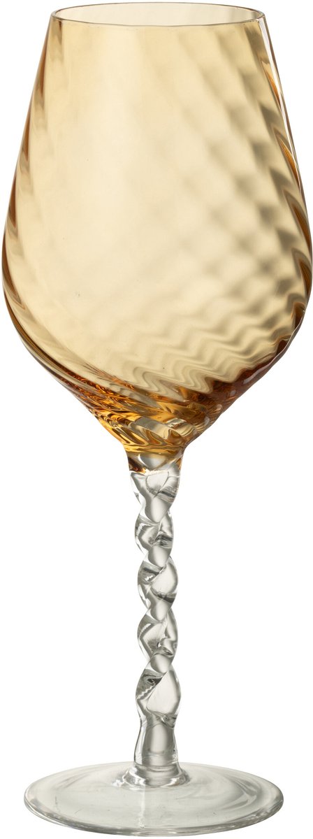 J-Line wijnglas Gestreept - glas - bruin