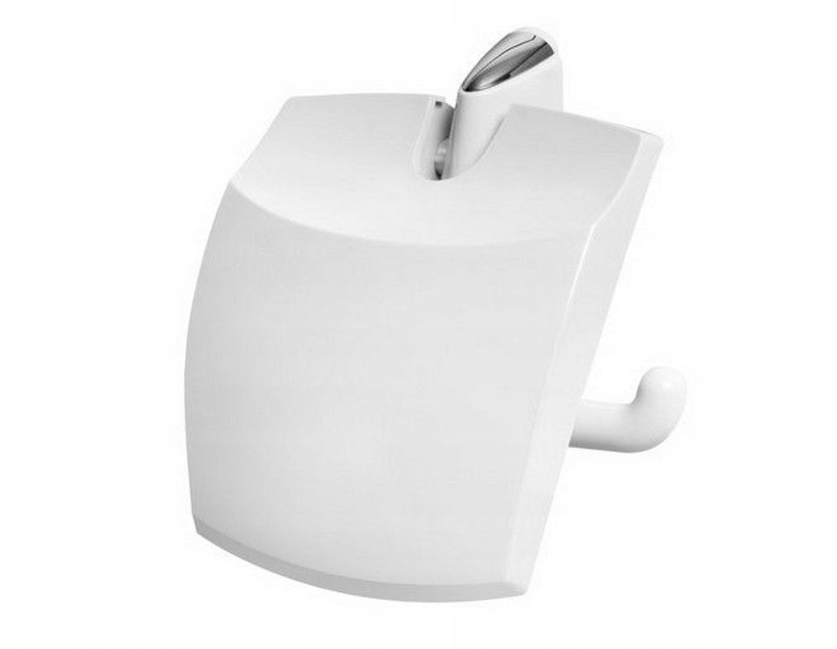 Bisk Capri WC-rolhouder Wit met Zilveren Accenten