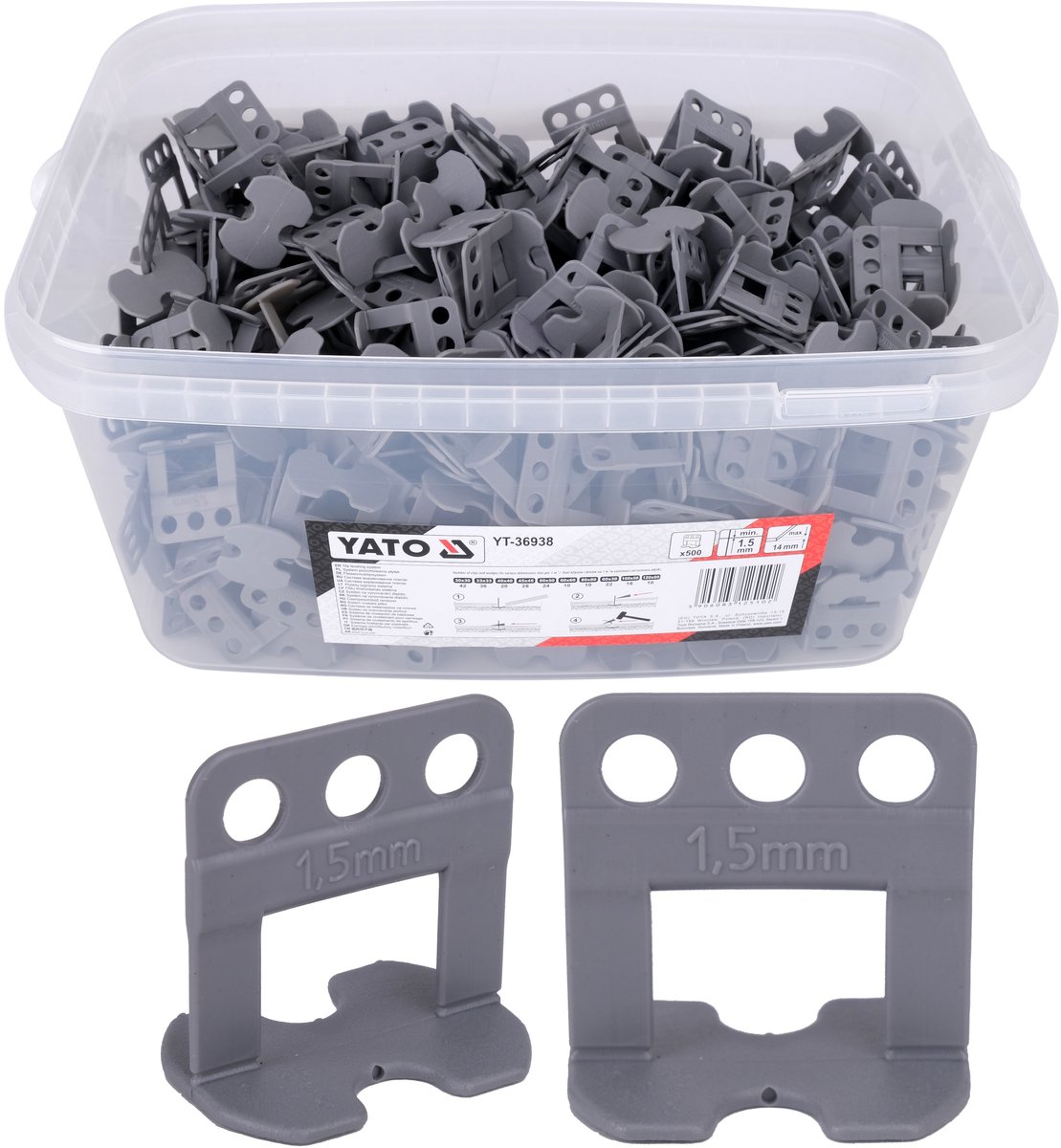 Yato Tegel Leveling Clips Systeem 1.5mm - 500 Stuks